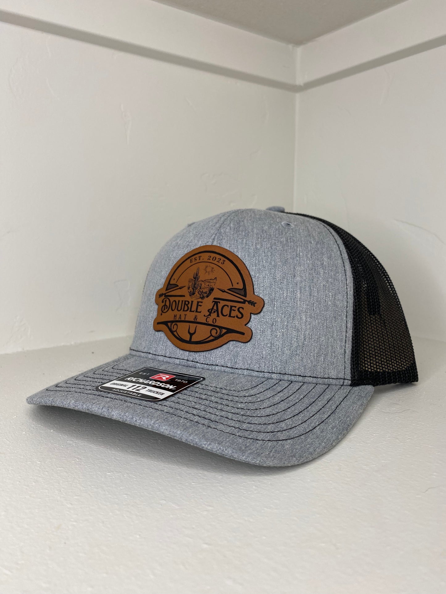 Heather Grey/ Black OG Leather Patch Trucker