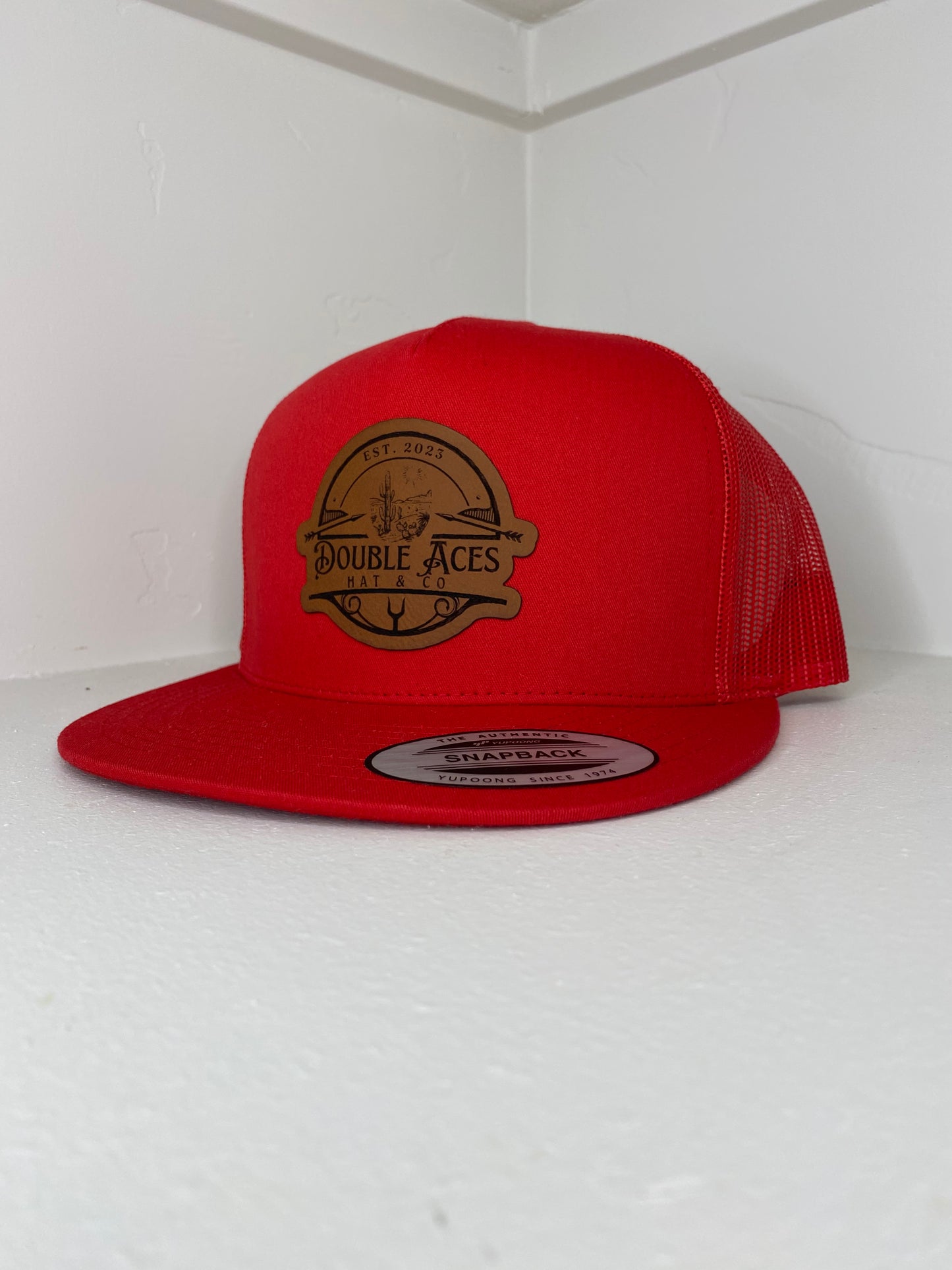 OG Leather Patch Red Trucker