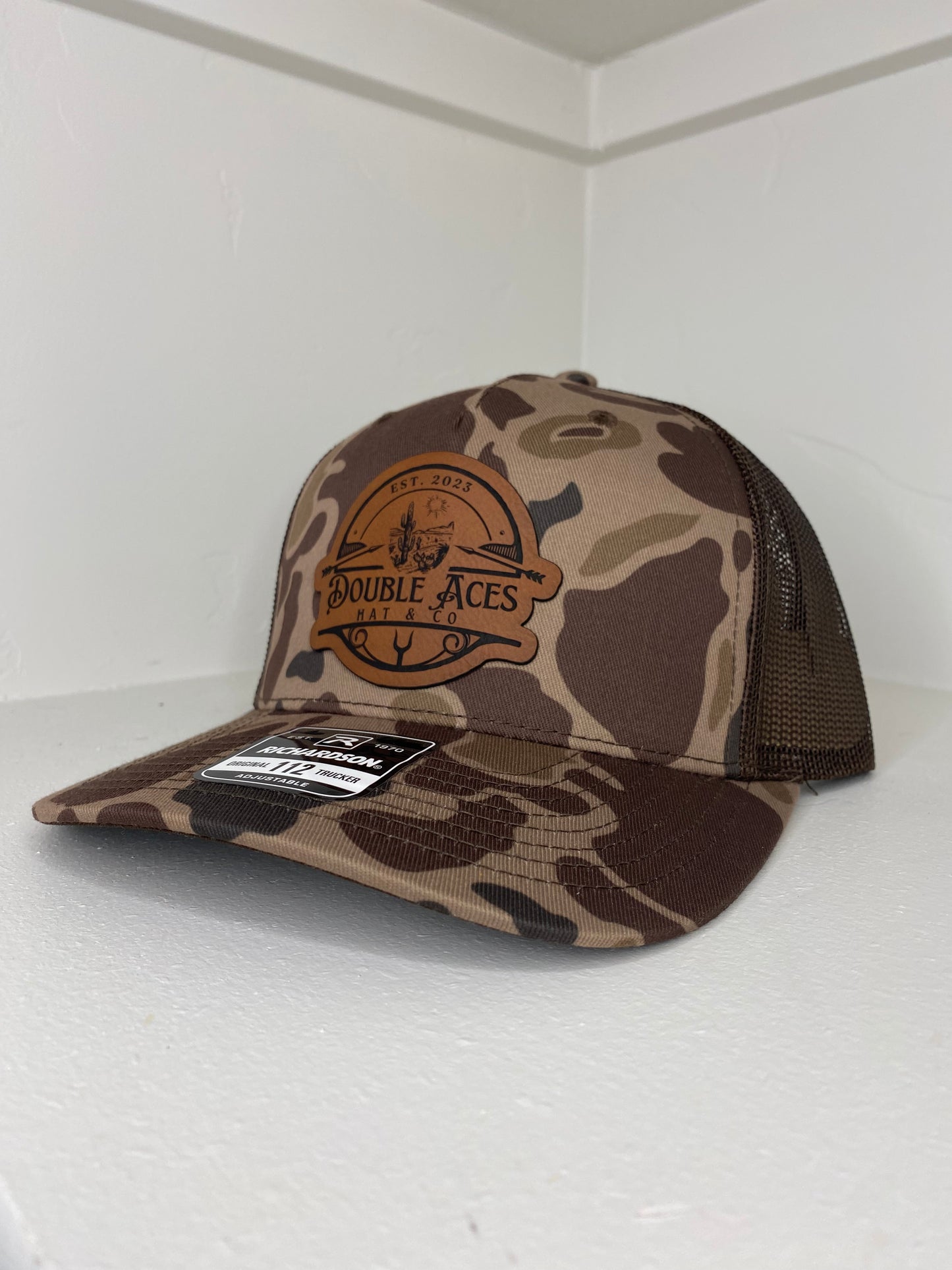 Duck Camo OG Leather Patch Trucker