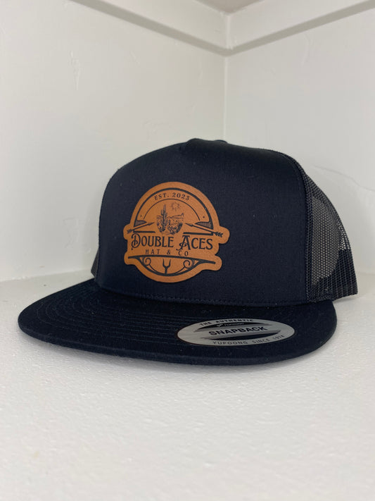 Black/Black OG Leather Patch Trucker