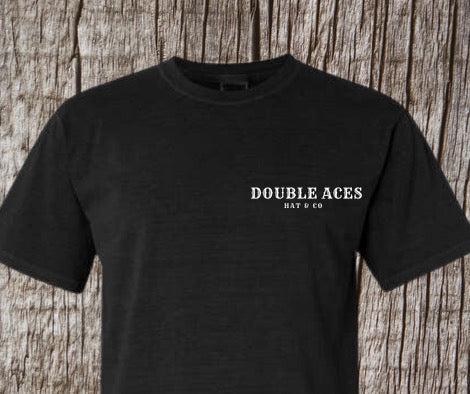 Black double aces mountain t-shirt