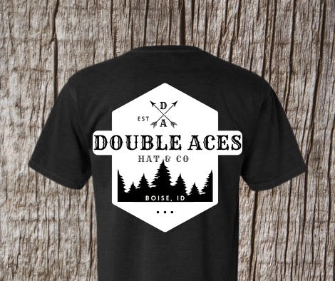 Black double aces mountain t-shirt