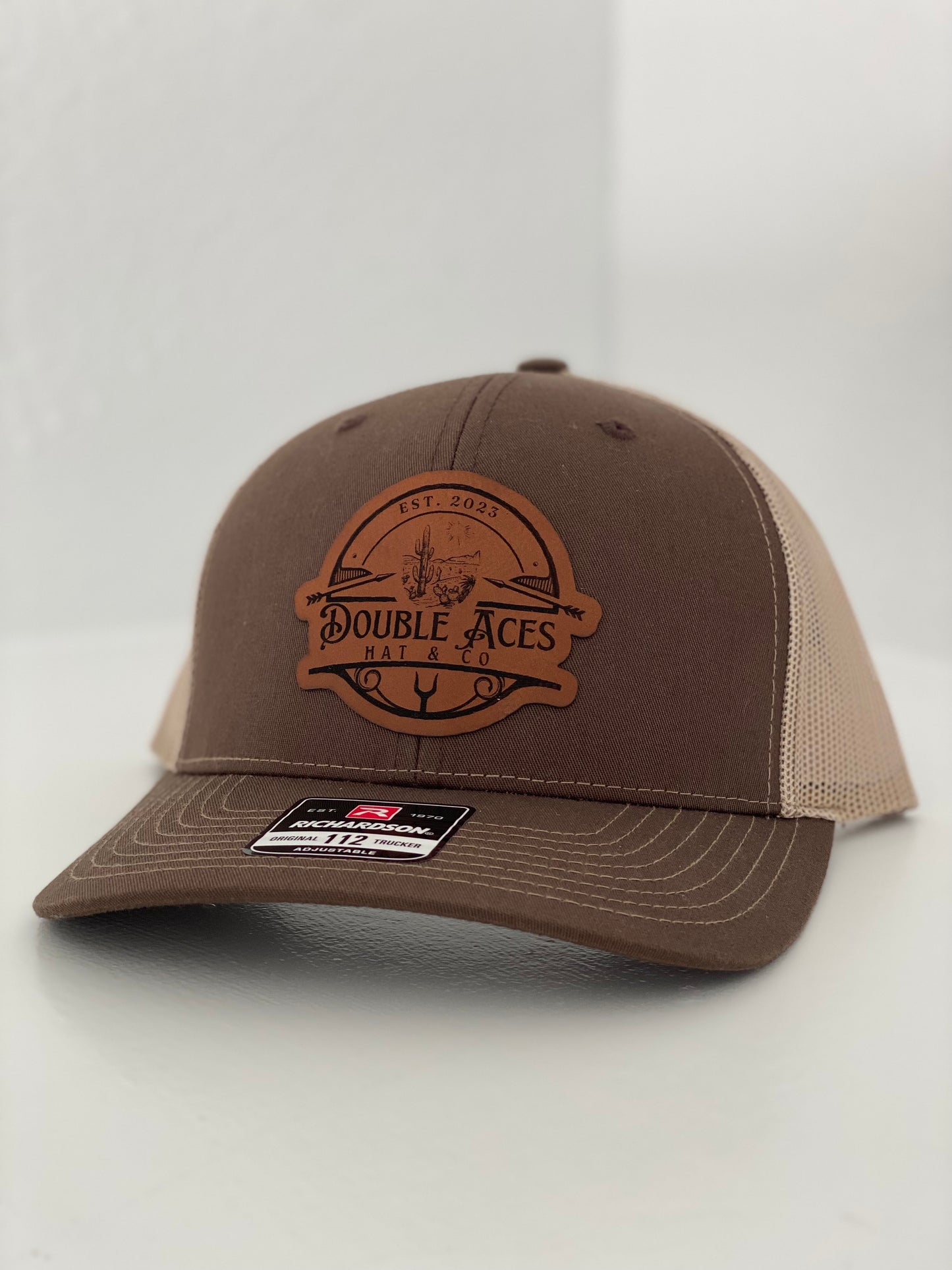 Brown/Khaki OG Leather Patch Trucker