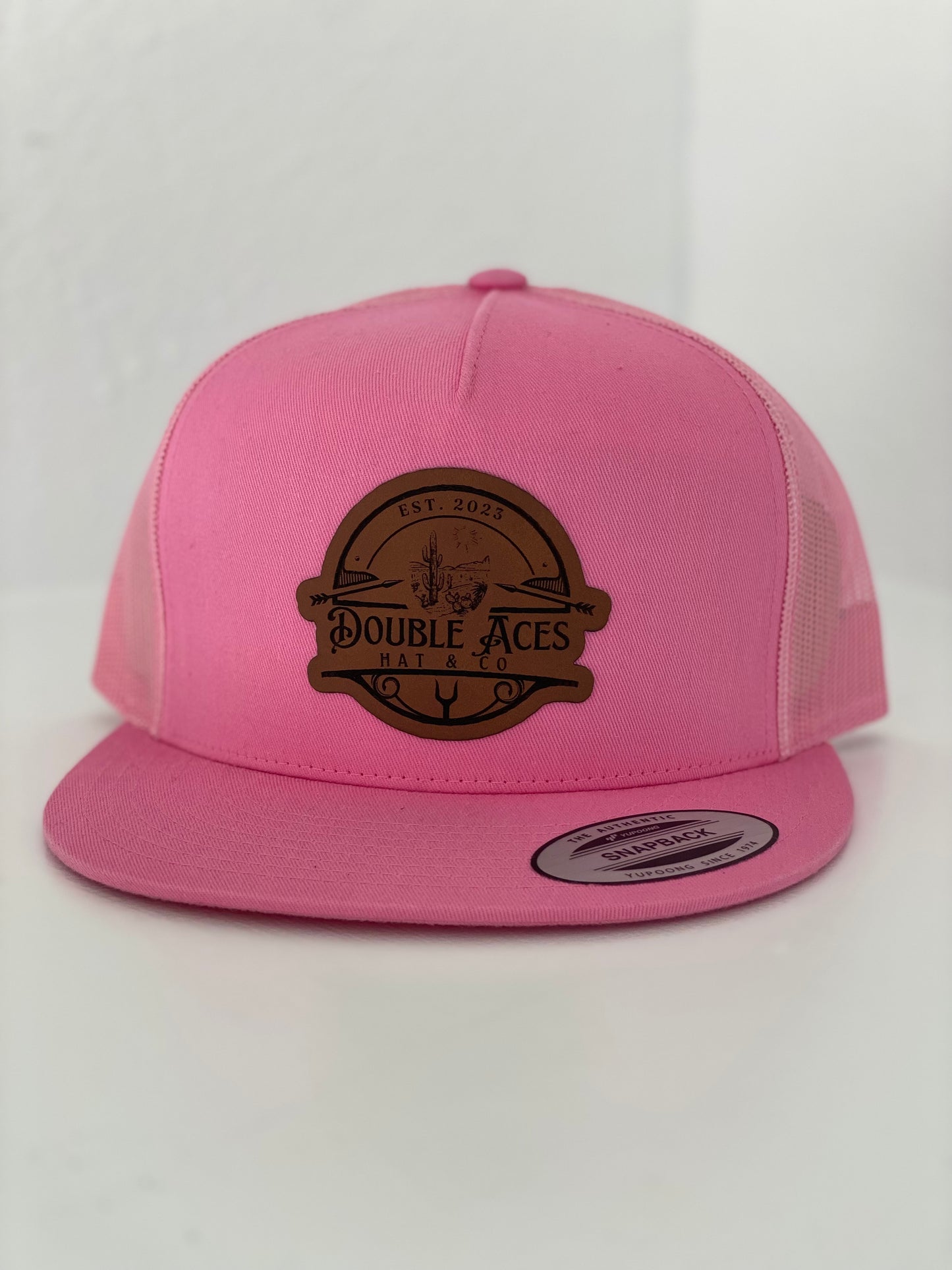 Pink/Pink OG Leather Patch Trucker