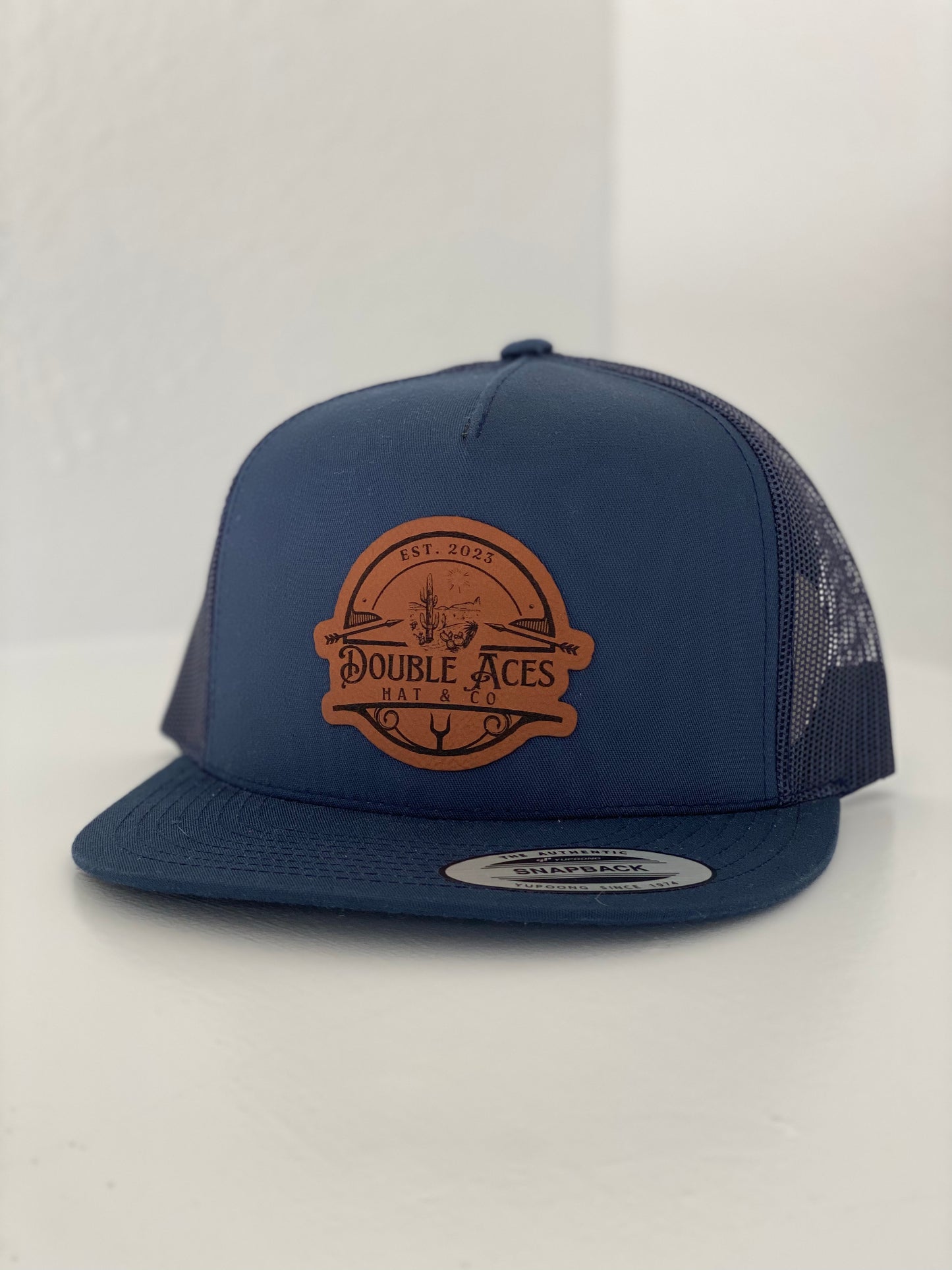 Navy/Navy OG Leather Patch Trucker