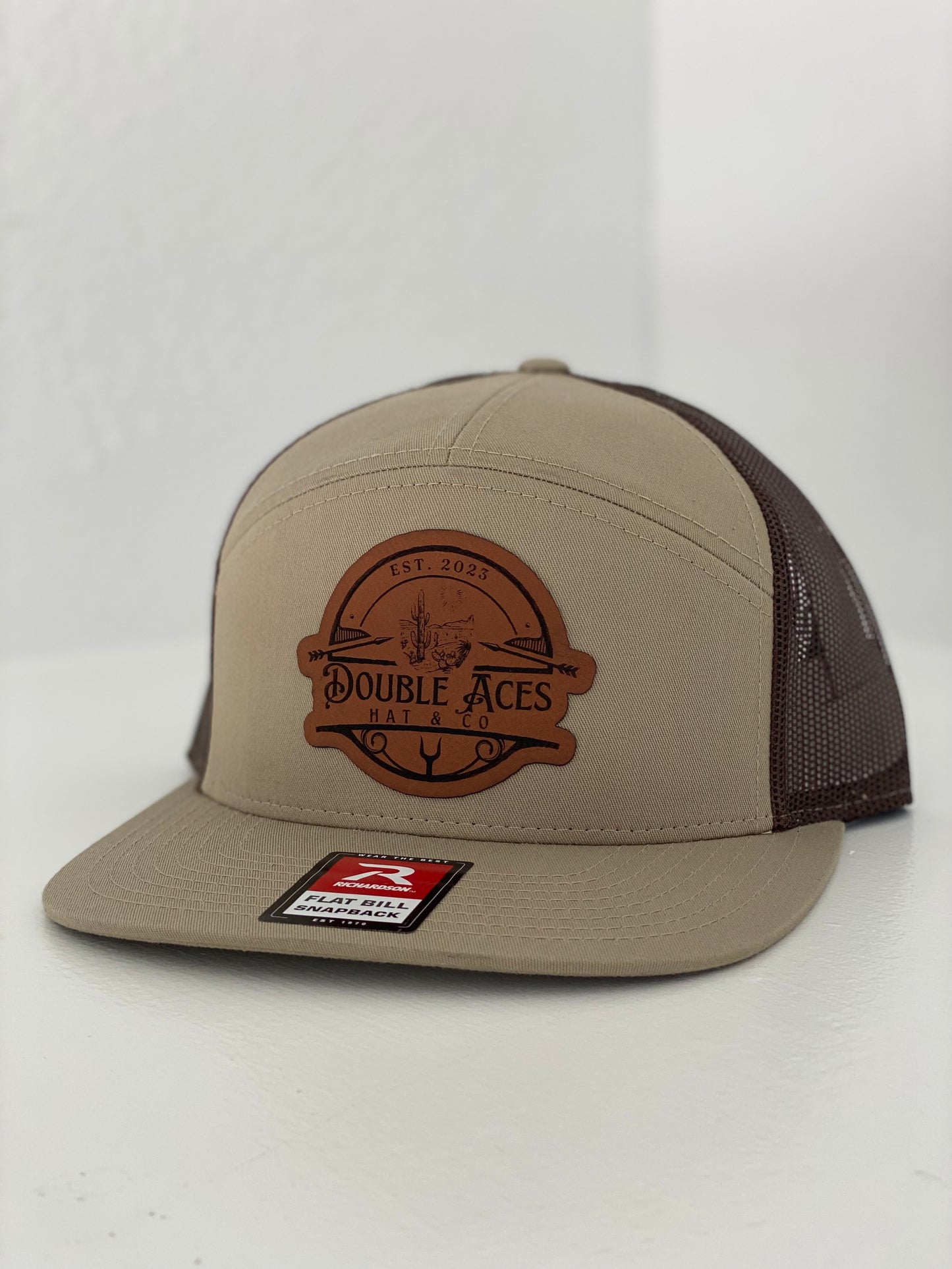 Khaki/Brown OG Leather Patch Trucker