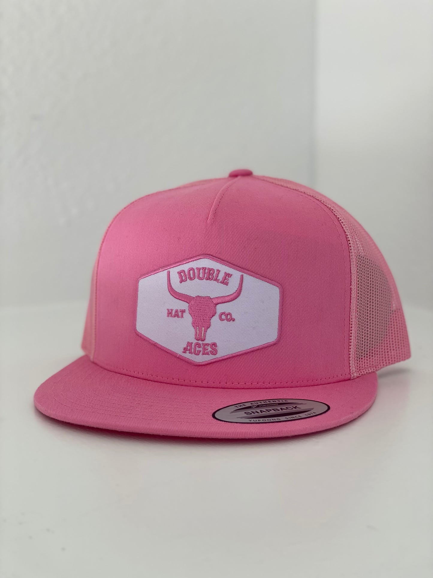 Pink Embroidered Patch Trucker