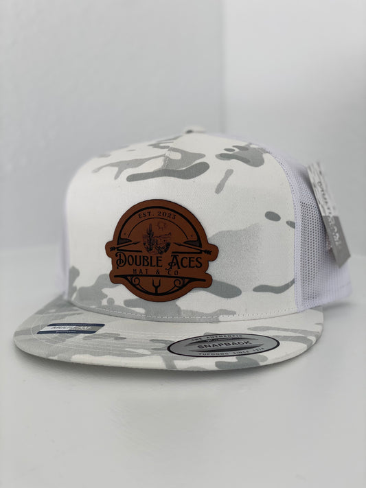 Arctic Camo OG Leather Patch Trucker