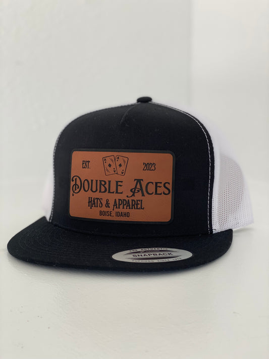 Aces Leather Patch B/W Trucker