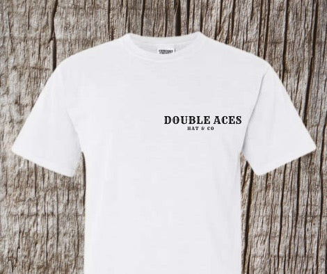 White double aces mountain t-shirt