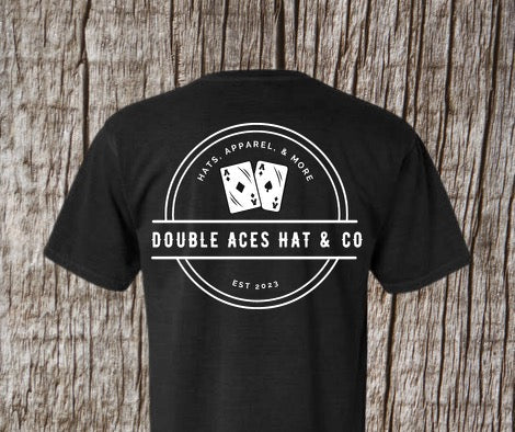 Black double aces card t-shirt