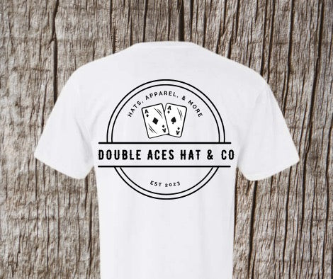 White double aces card t-shirt