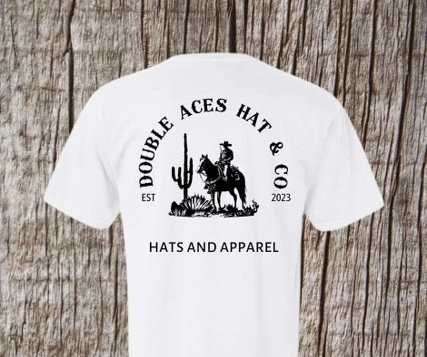 White double aces cowboy t-shirt