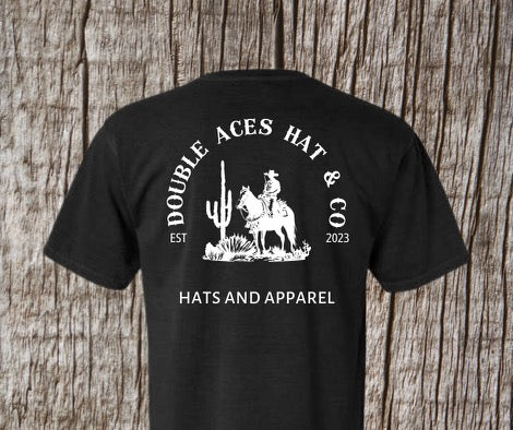 Black double aces cowboy t-shirt